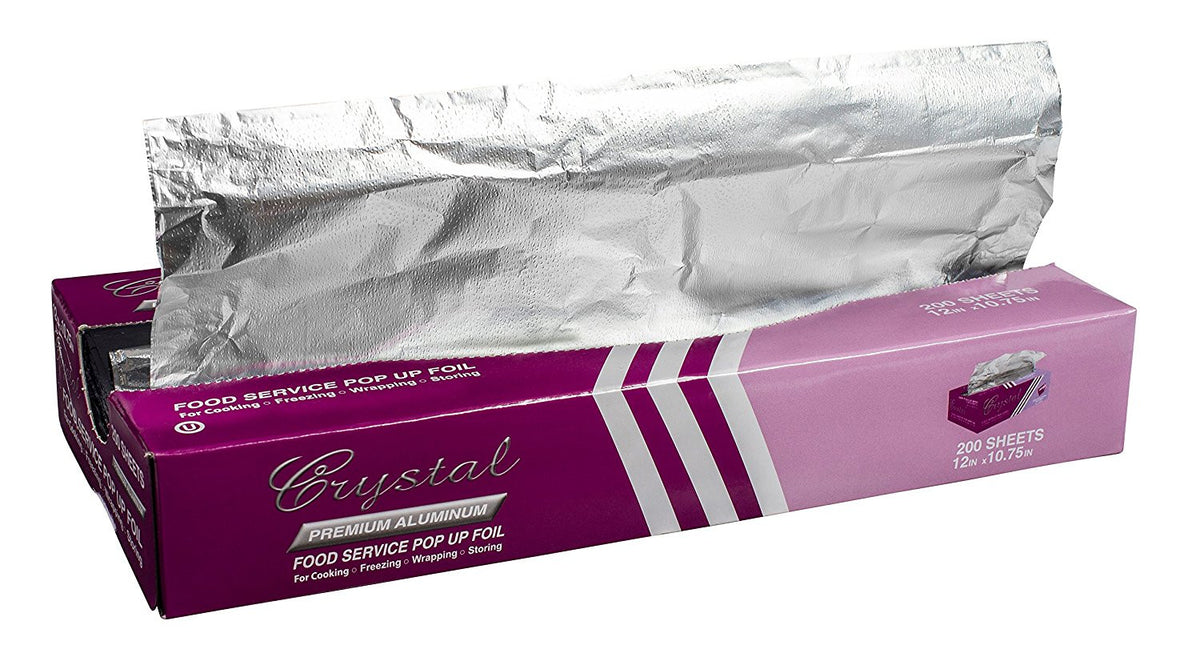 9″ x 10 3/4″ Food Service Interfolded Pop-Up Foil Sheets Box – 200 sheets/Box  – AMC Distributions