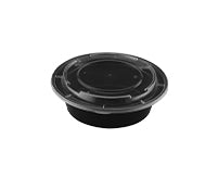 38oz Round Black Container with Lid 150 sets