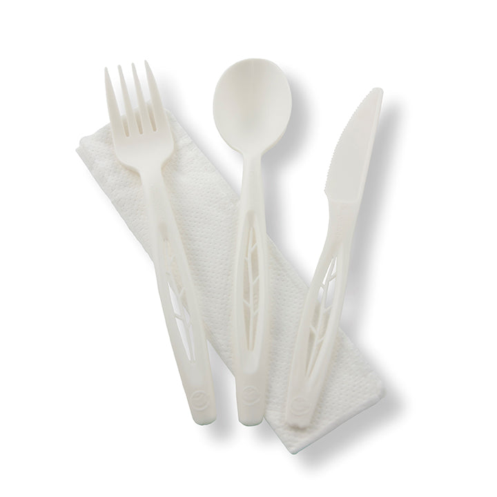 Compostable Cutlery Kit with Napkin - Case - Thebestpartydeals