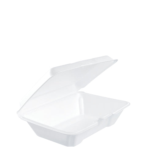 9x6 White Foam Hinged Take Out Container