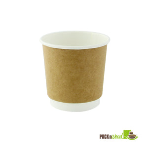 4oz double walled kraft compostable paper cup - 1000 per case - Thebestpartydeals