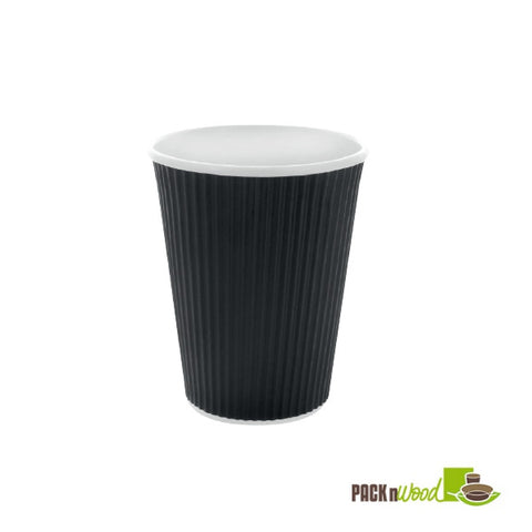 4oz black rippled paper cup - 1000 per case - Thebestpartydeals