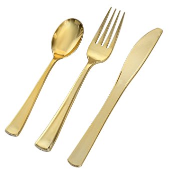 Flairware Collection -Clear, Complete Disposable Place setting for 18 - Thebestpartydeals