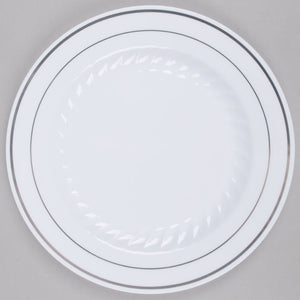 Silver Splendor 7" Plate, 150 per case - Thebestpartydeals