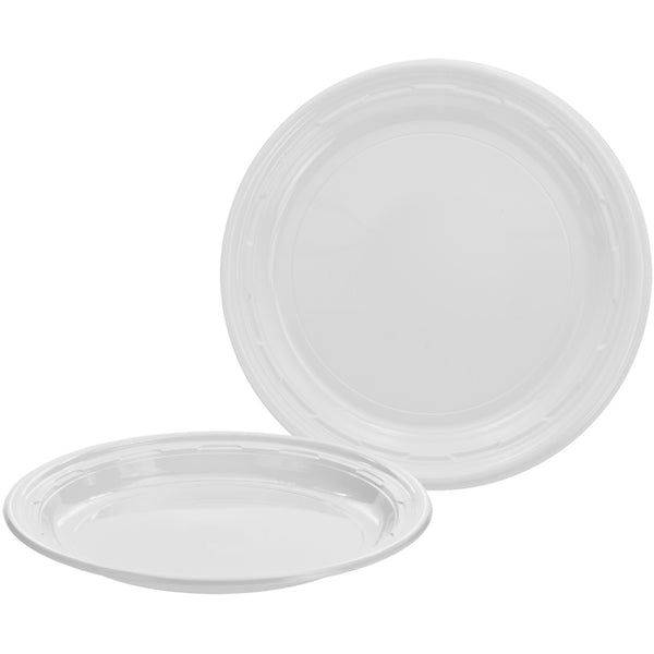 Dart 9" White Plastic Plate, 125 per package - Thebestpartydeals