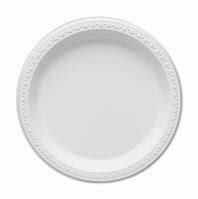 9" White Plastic Plate, 400 per case