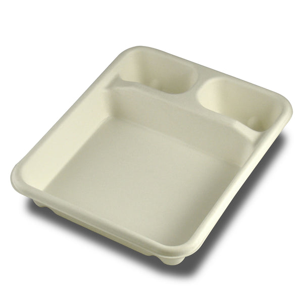 Stalkmarket Compostable 3 Compartment Nacho Tray - case - Thebestpartydeals