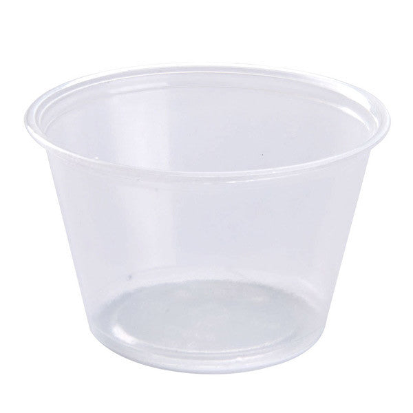 Dart 4 oz. Plastic Souffle Cup, 2500 per case - Thebestpartydeals