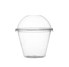 PET dome lid with no hole - fits 8 - 10oz dessert  cup - 100 per package - Thebestpartydeals