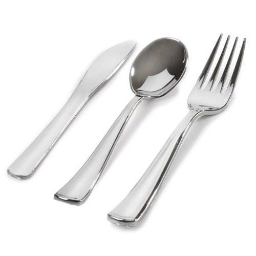 Silver Secrets, Heavy Silver Cutlery 3pc Combo, 576 pieces - Thebestpartydeals