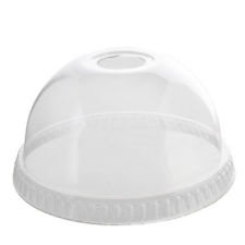PET Dome lid with hole - fits 8-10oz drinking cup - 100 per package - Thebestpartydeals