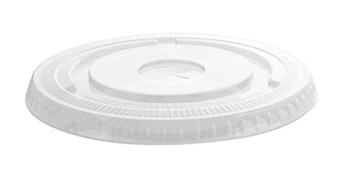 PET flat lid with straw slot - fits 12-24oz drinking cup - 100 per package - Thebestpartydeals