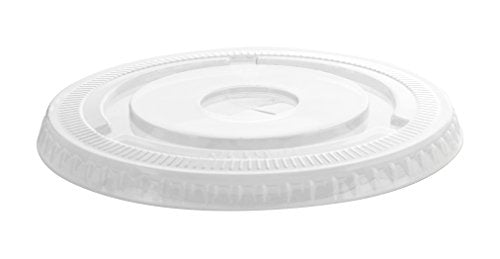 PET flat lid with straw slot - fits 9sq-12oz drinking cup - 1000 per case - Thebestpartydeals