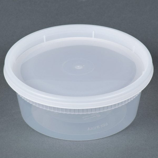 8 oz. Translucent Plastic Deli Container with Lid